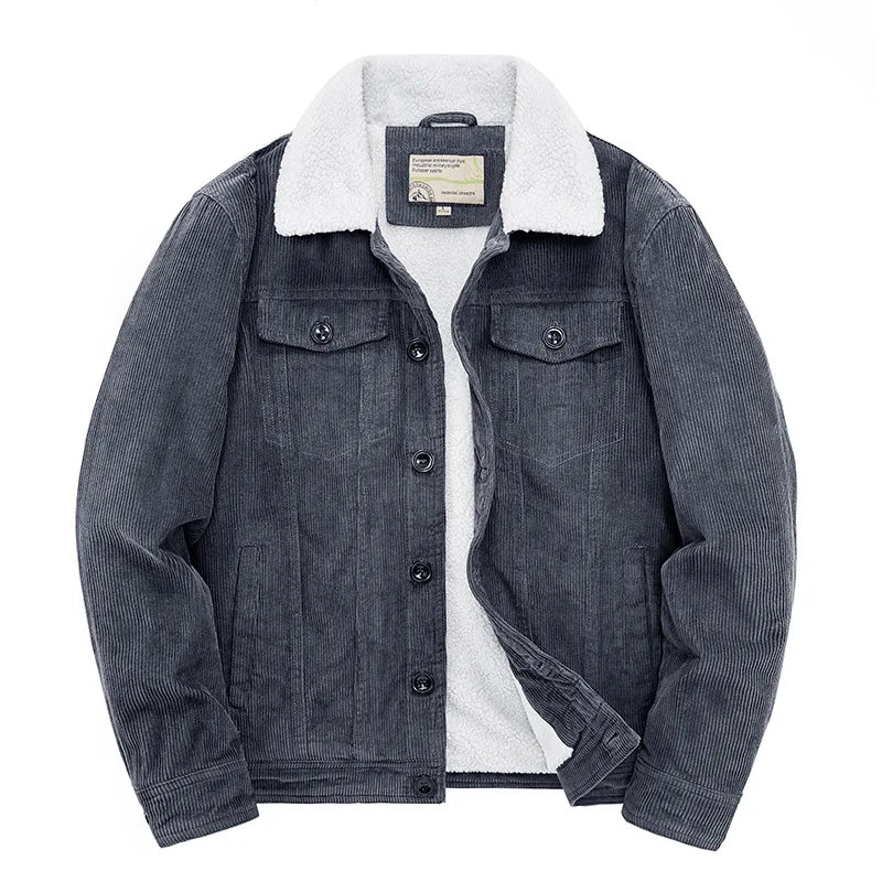 4 Winter cotton jacket with corduroy lapel