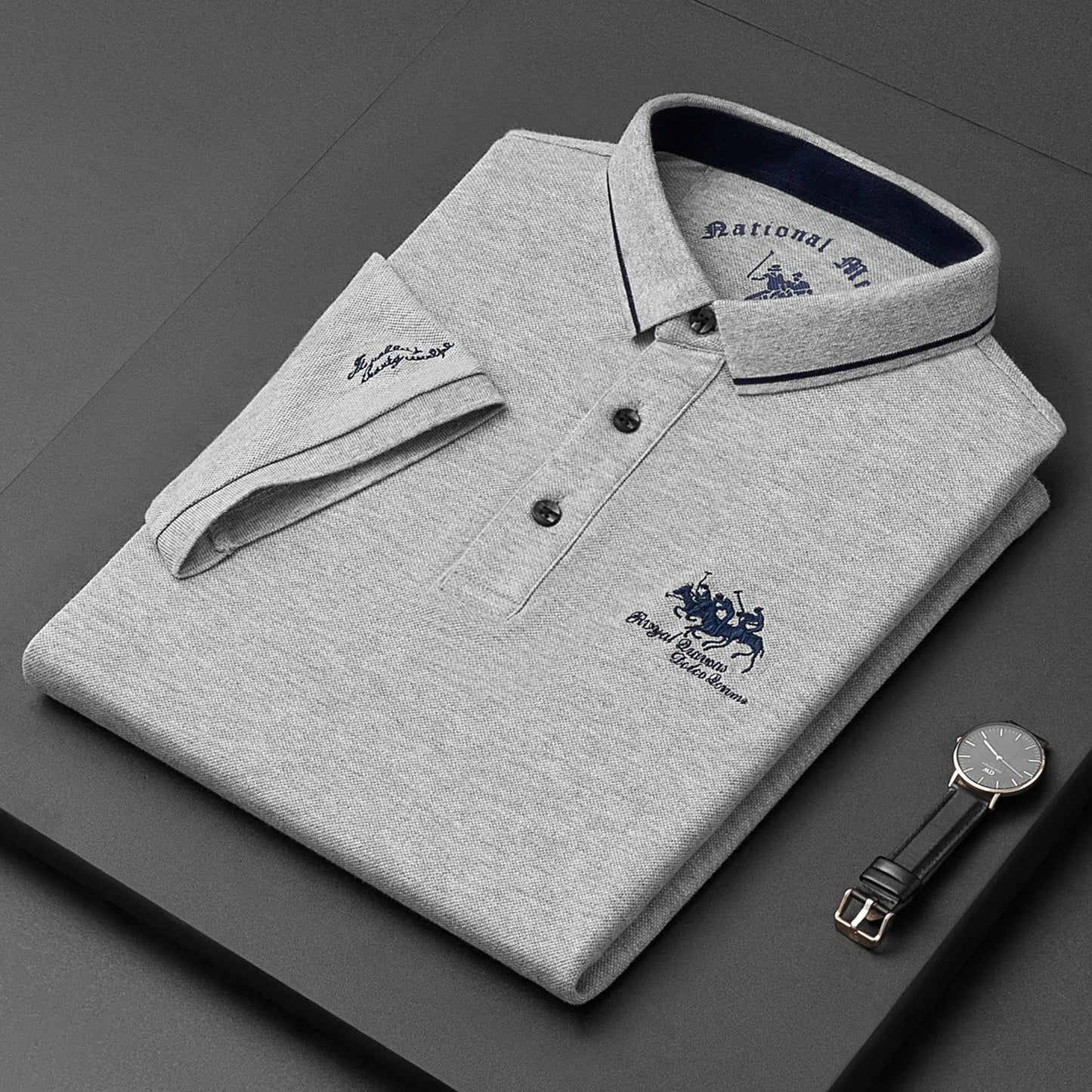 Solid embroidery POLO Shirt Casual T-shirt