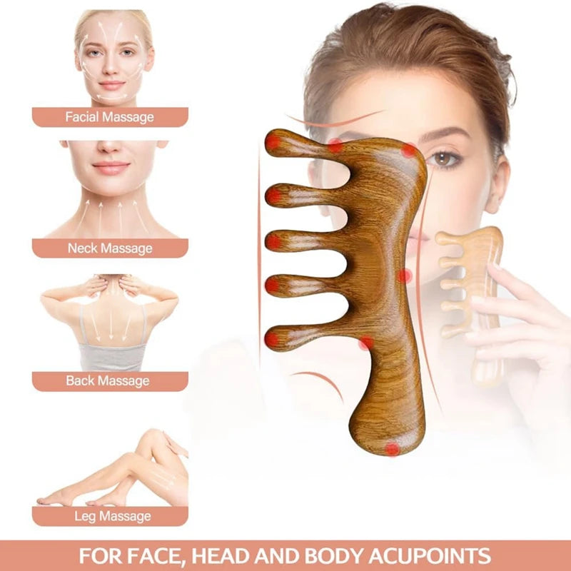Meridian hairdressing massage wooden comb