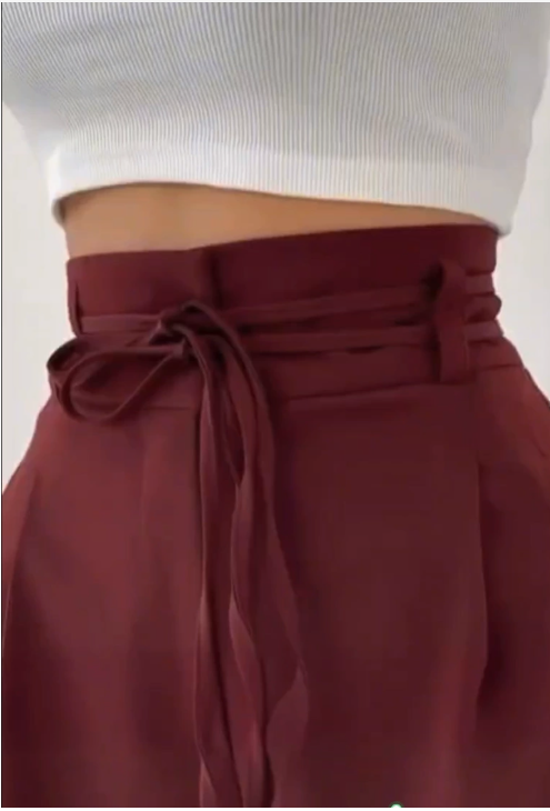 Slim Solid Fashion High Waist Pants