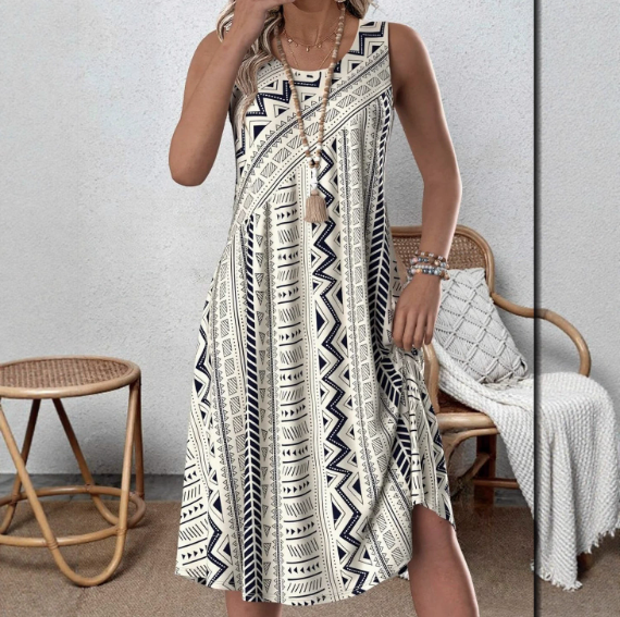 New Striped Casual Loose Dress