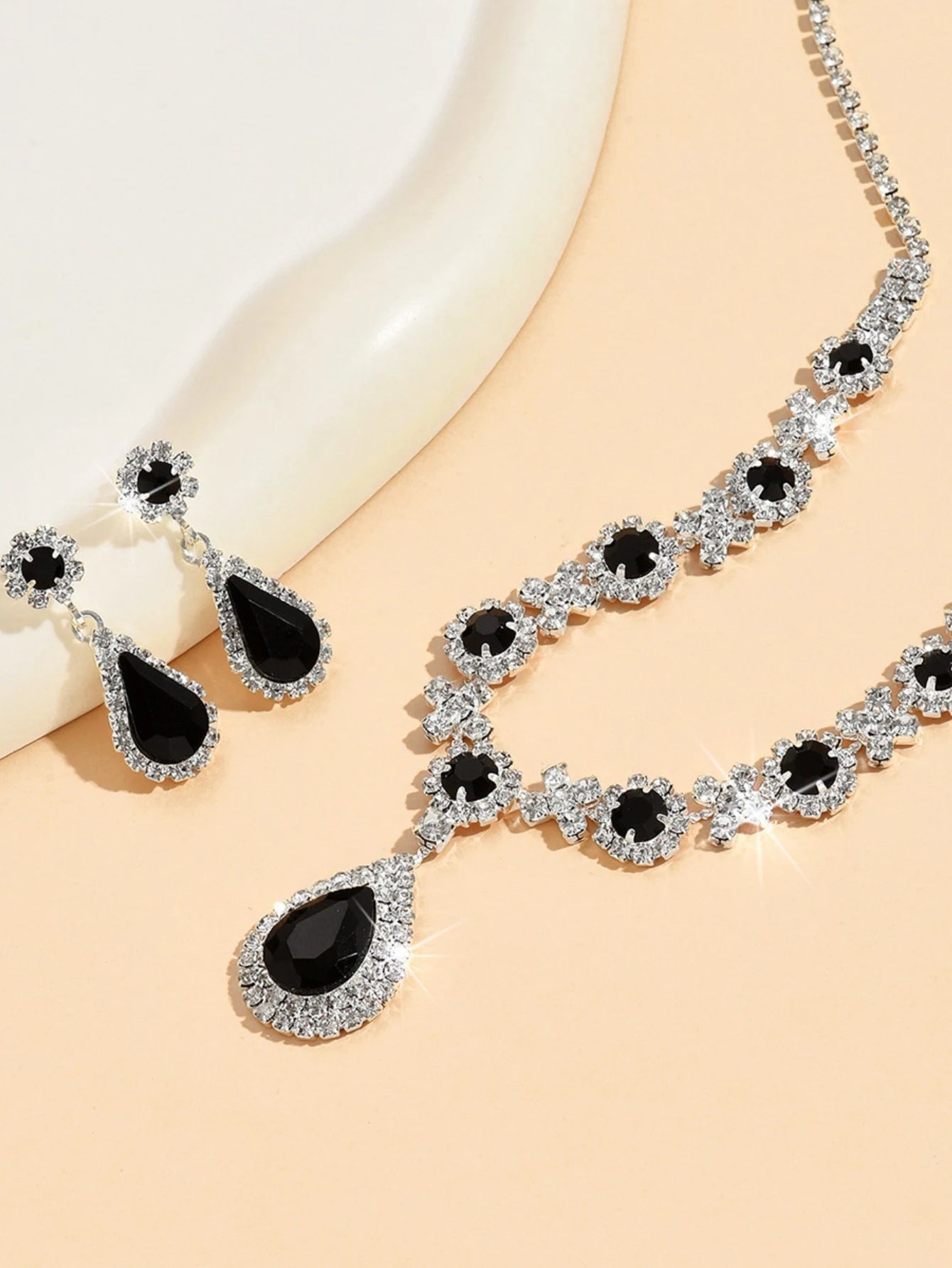 Women's Crystal Necklace and Earring Set