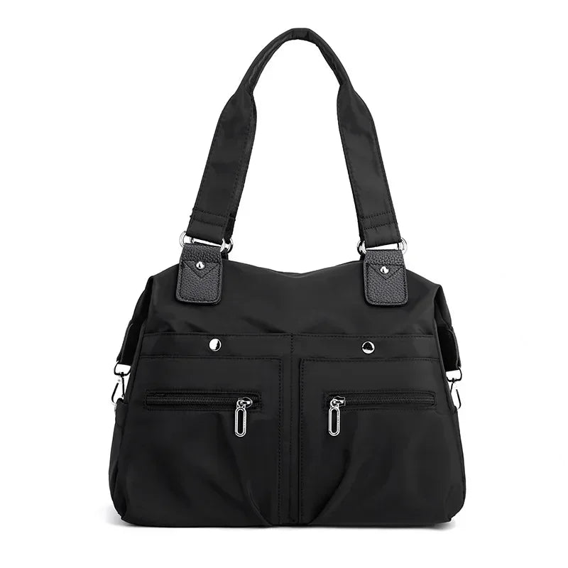 Large capacity commuter shoulder canvas bag