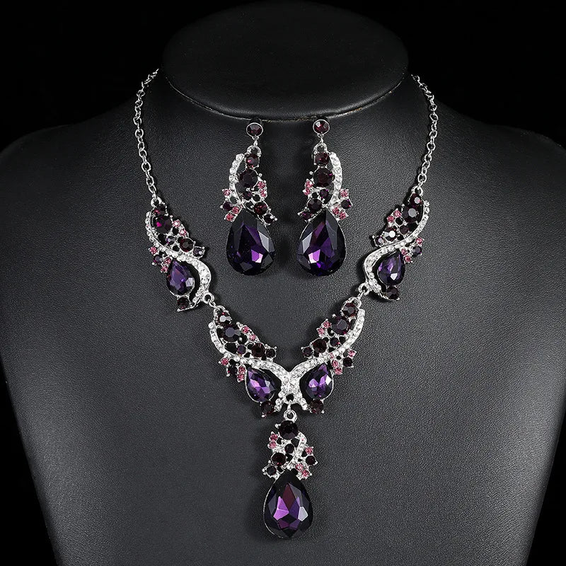 Alloy plating jewelry necklace earring set