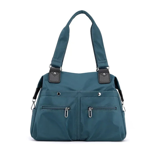 Large capacity commuter shoulder canvas bag