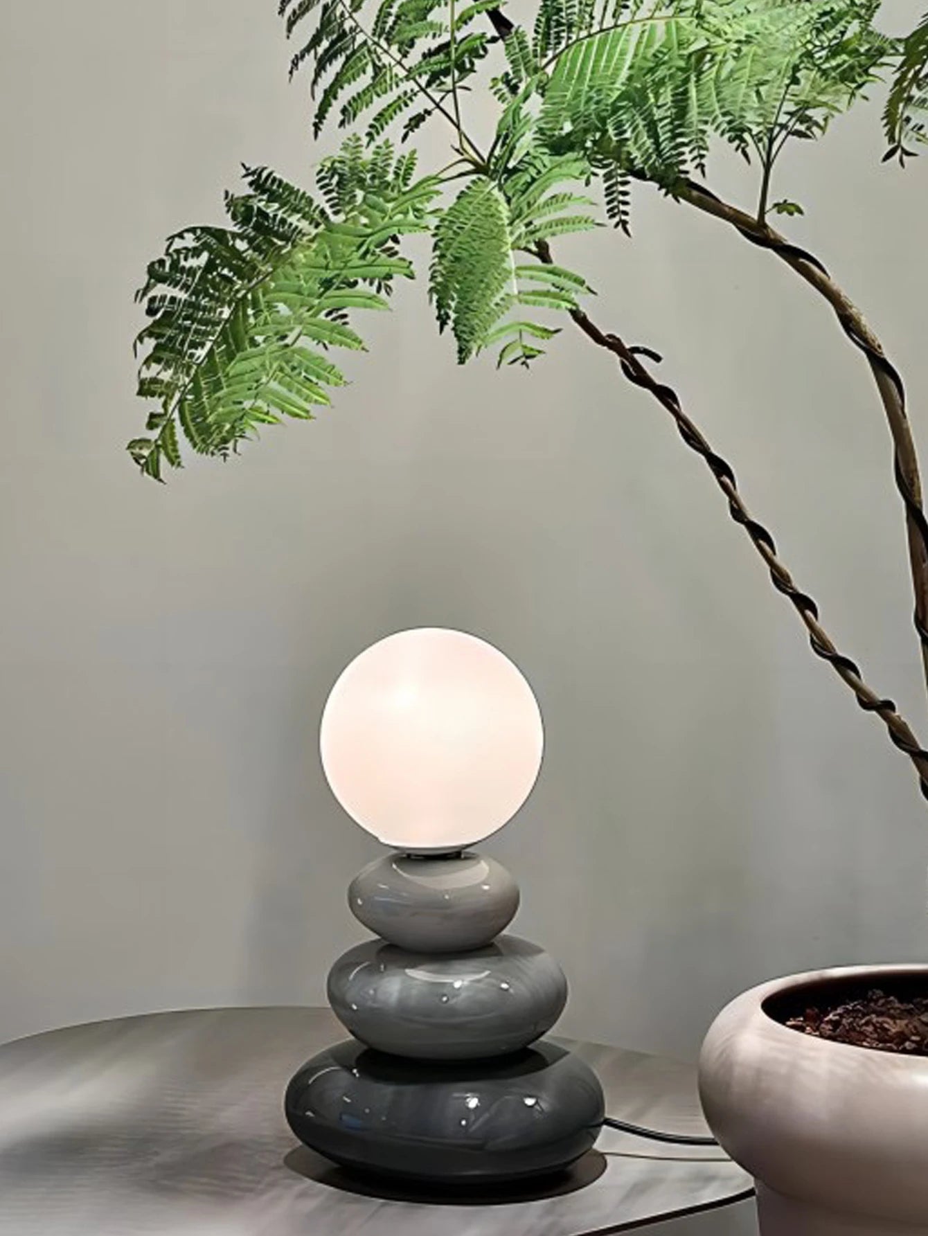 Cream Wind-stacked Stone Living Room High-class Atmosphere Nightlight