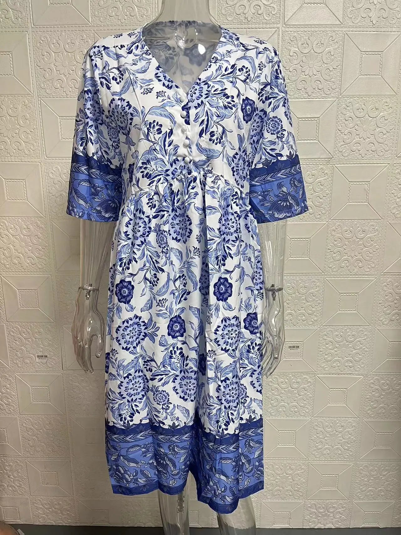 Plus Size Super Fairy V-Neck Floral Dress