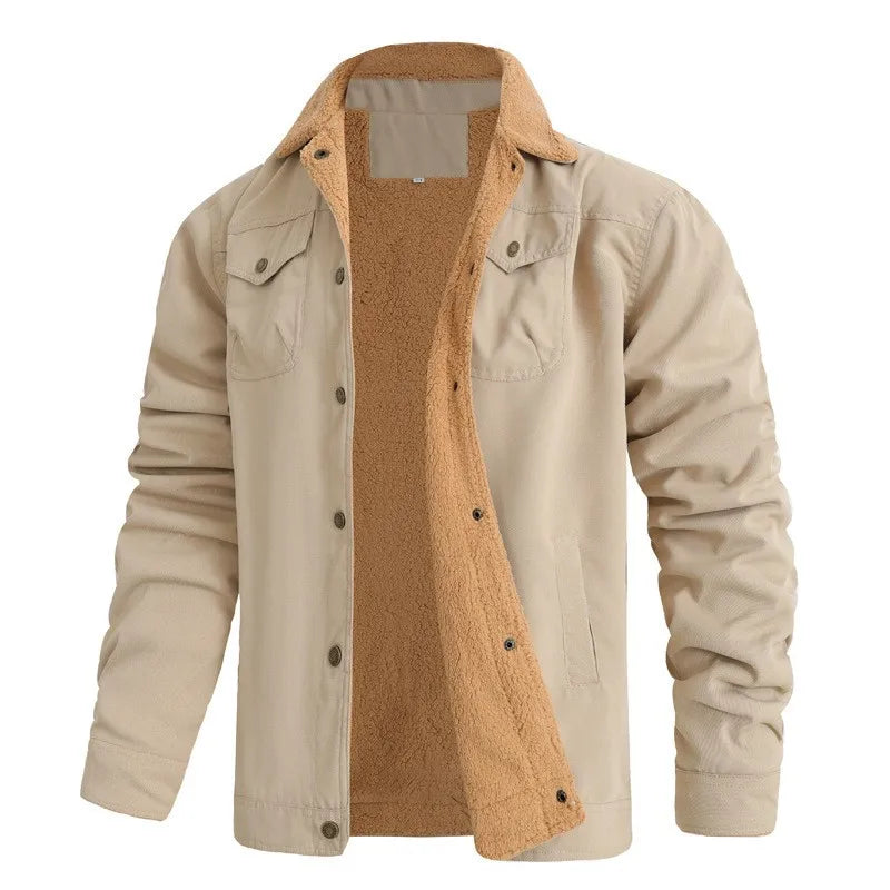 Fleece cotton work jacket