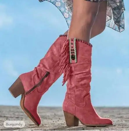 Fringed Women's Long Boots
