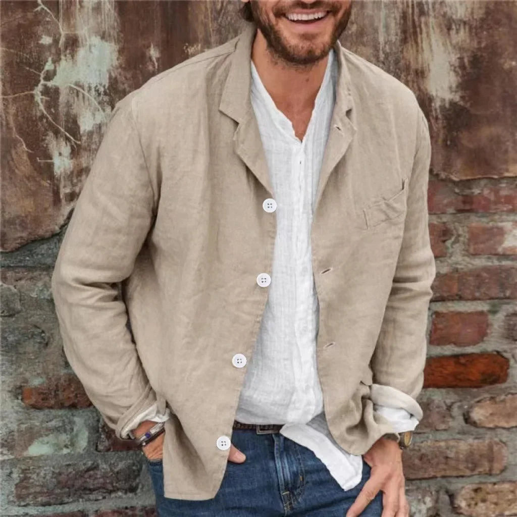 Men's Loose Simple Suit Long Sleeve Jacket
