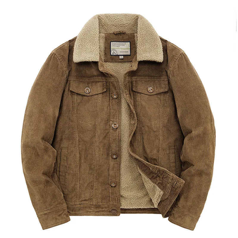 4  Winter cotton jacket with corduroy lapel