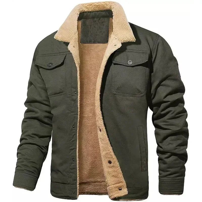 Fleece cotton work jacket