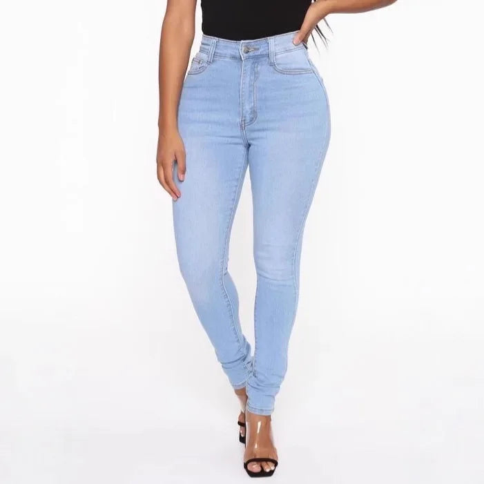 High-waisted slim pencil pants