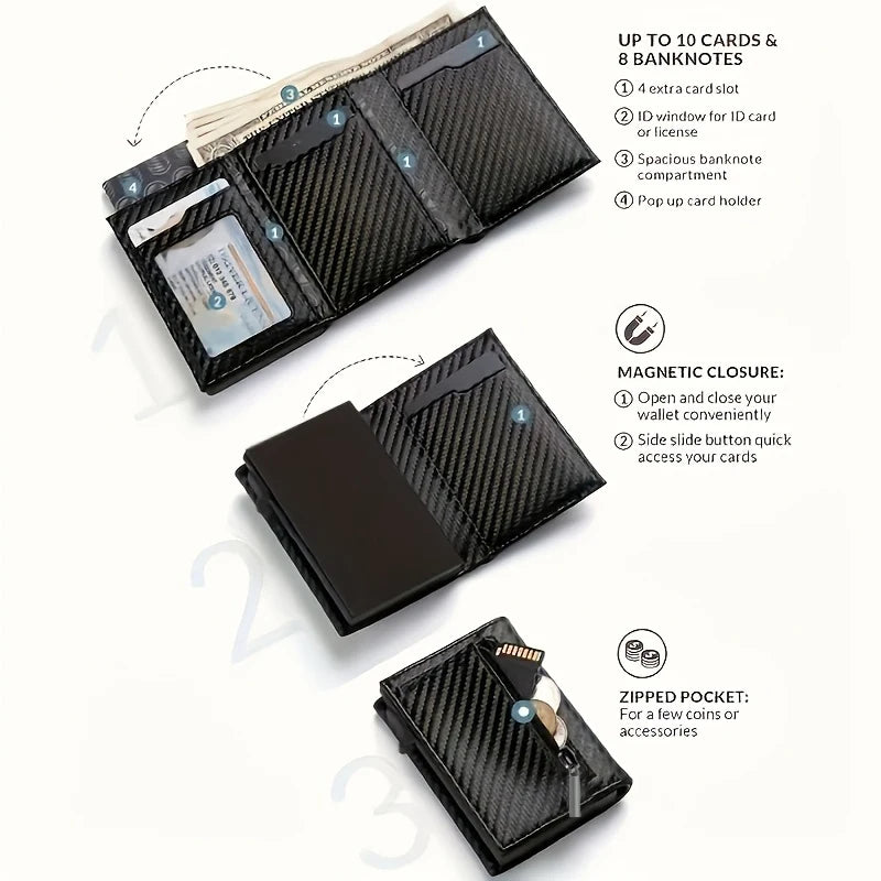 Marius | Portafoglio Bi-Fold RFID Sicuro con Tasca per Monete
