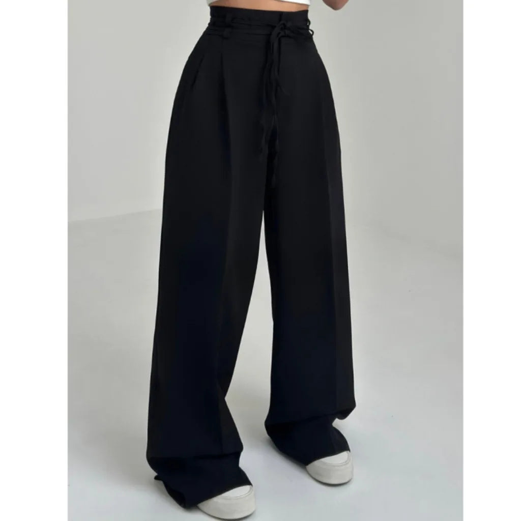 Slim Solid Fashion High Waist Pants