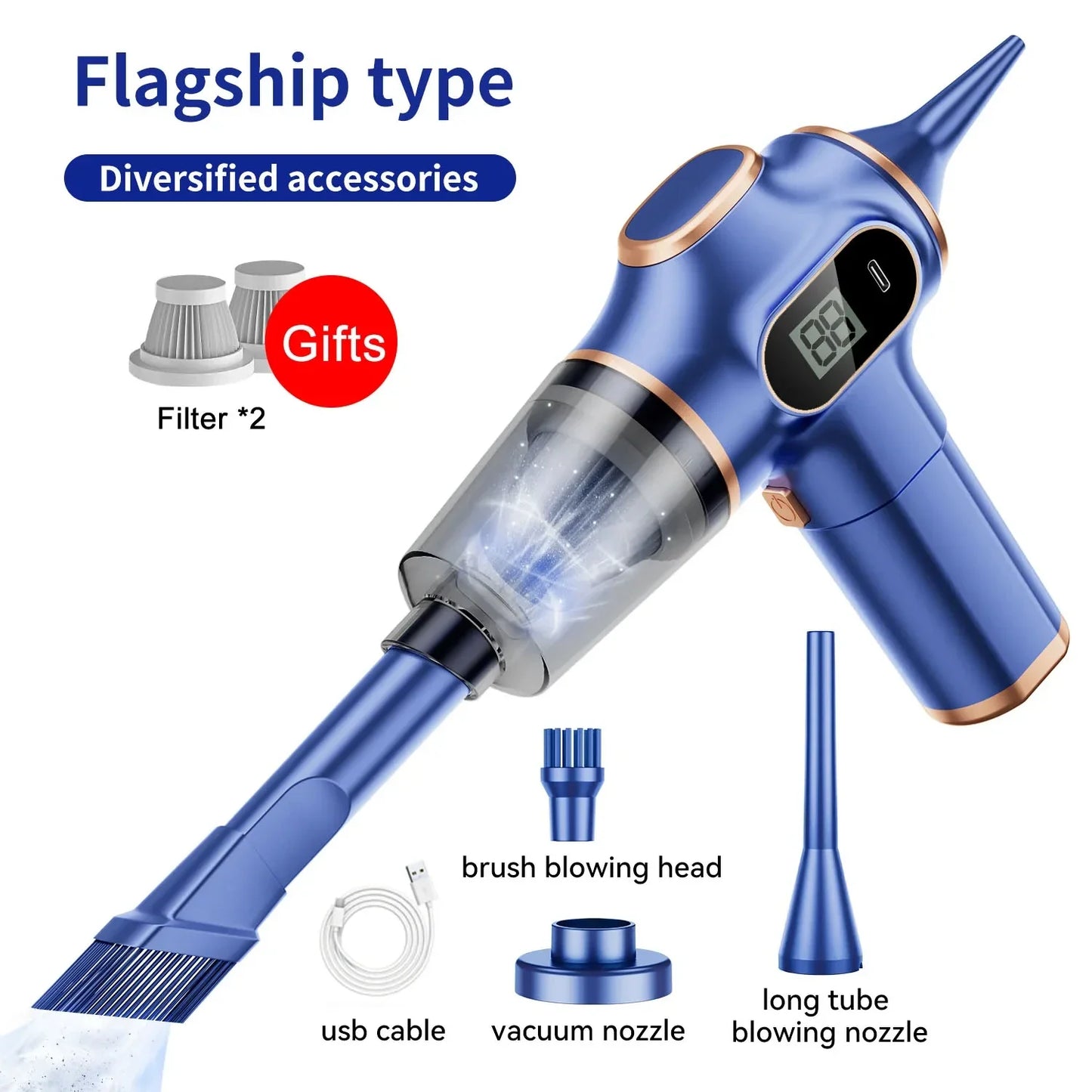 Wireless desktop vehicle-mounted vacuum cleaner