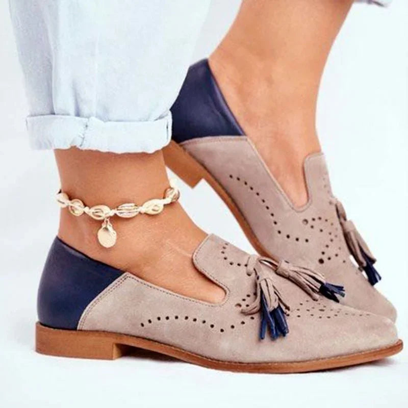 Punched Tassel Fashion Women's Single Shoes