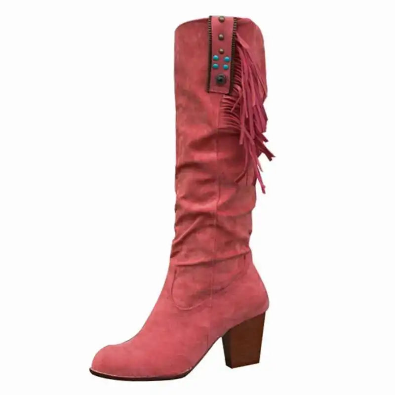 Fringed Women's Long Boots
