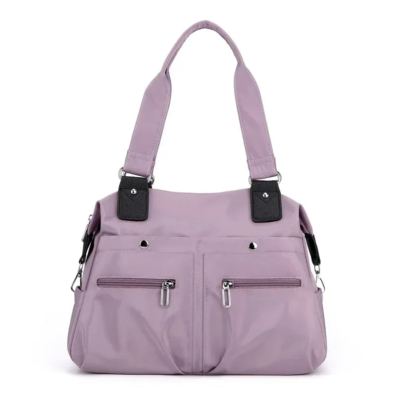 Large capacity commuter shoulder canvas bag
