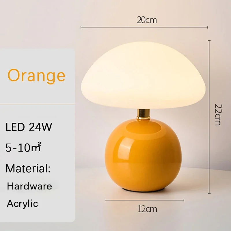 Ceramic decorative desk lamp at bedside of bedroom and room atmosphere lamp