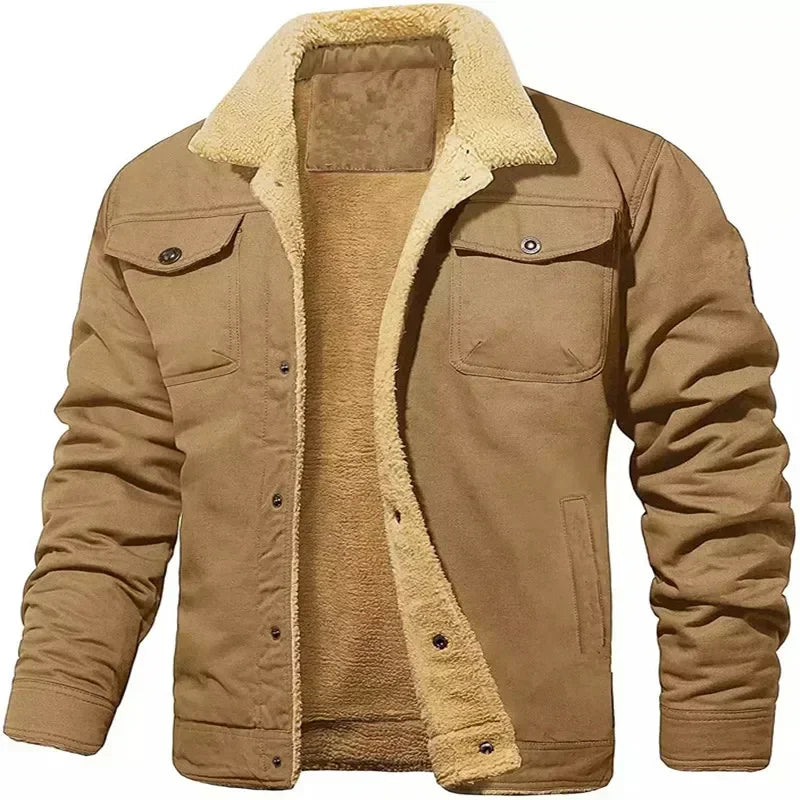Fleece cotton work jacket