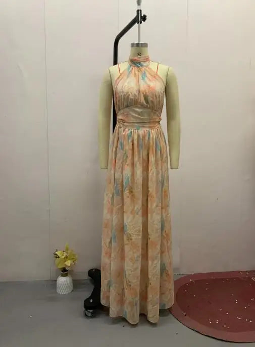 Vacation oil painting dress