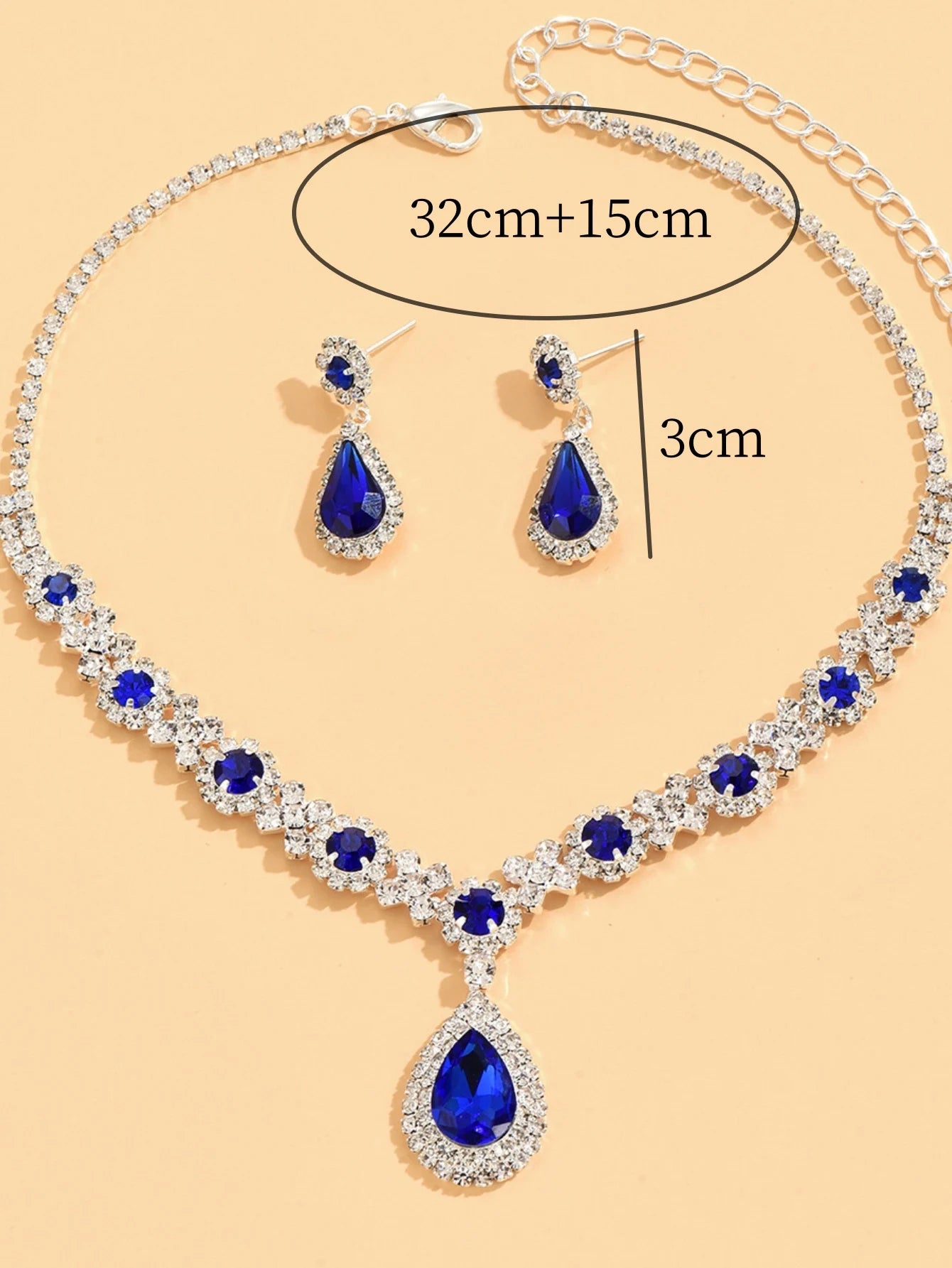 Women's Crystal Necklace and Earring Set