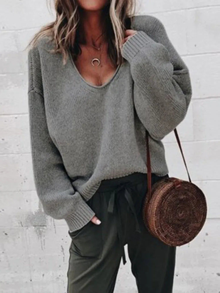 Solid Loose Women's Sweater