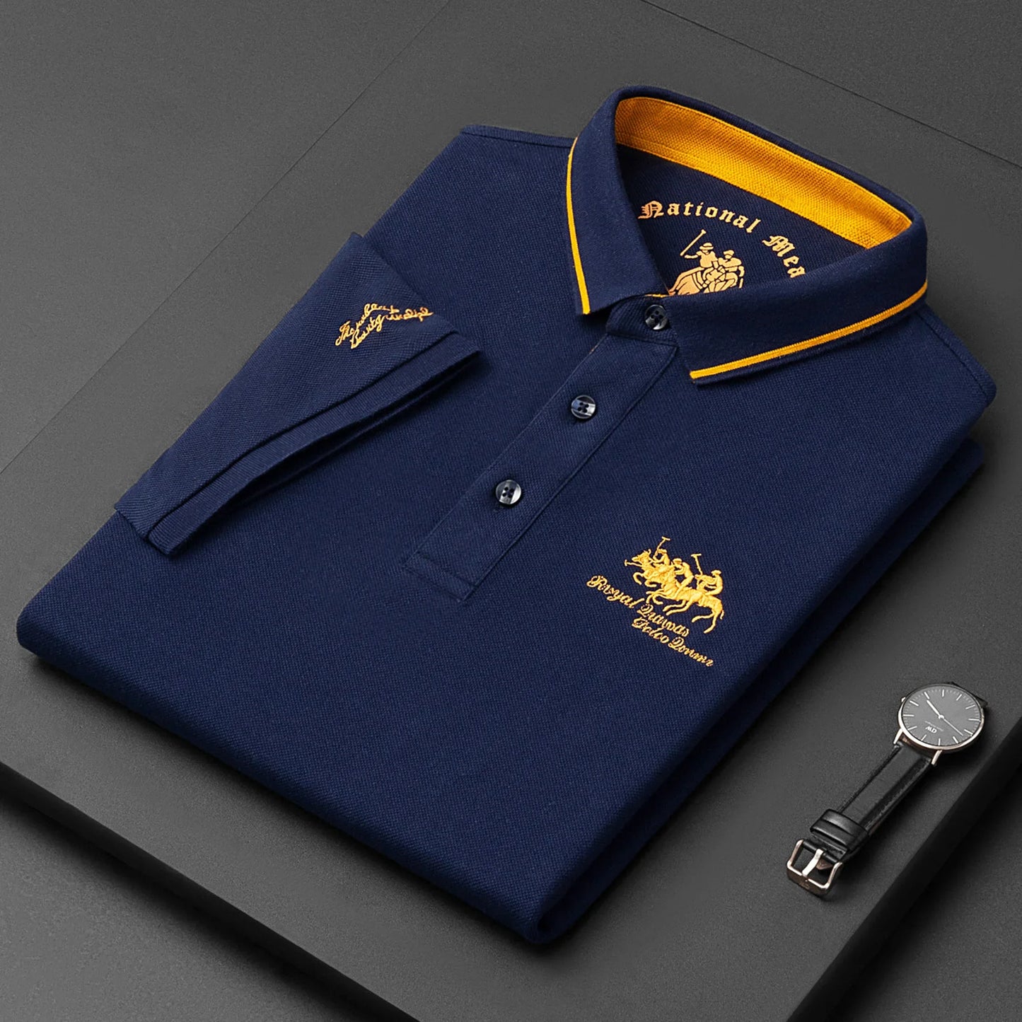 Solid embroidery POLO Shirt Casual T-shirt