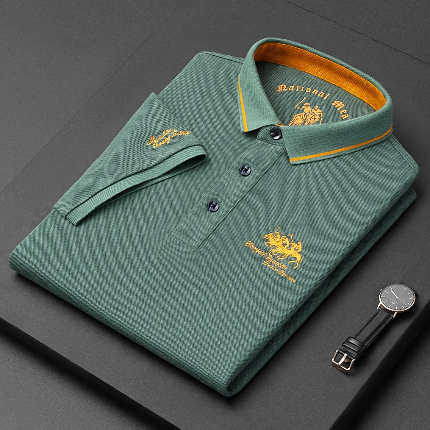 Solid embroidery POLO Shirt Casual T-shirt
