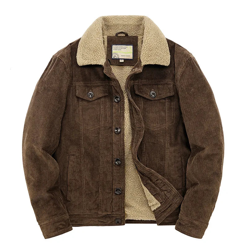 4  Winter cotton jacket with corduroy lapel