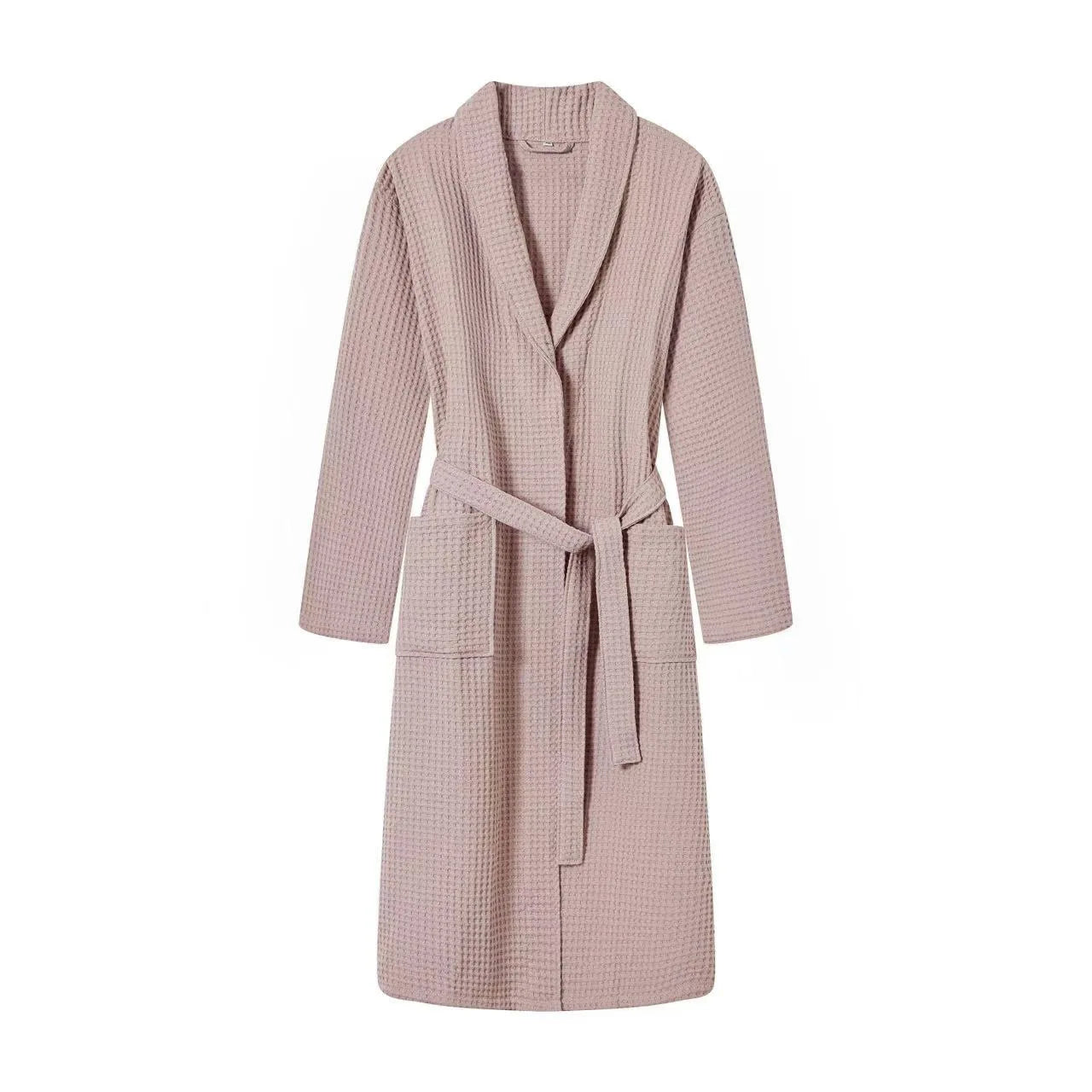 0  Cotton Bathrobe Spring/Fall Waffle Long Bathrobe