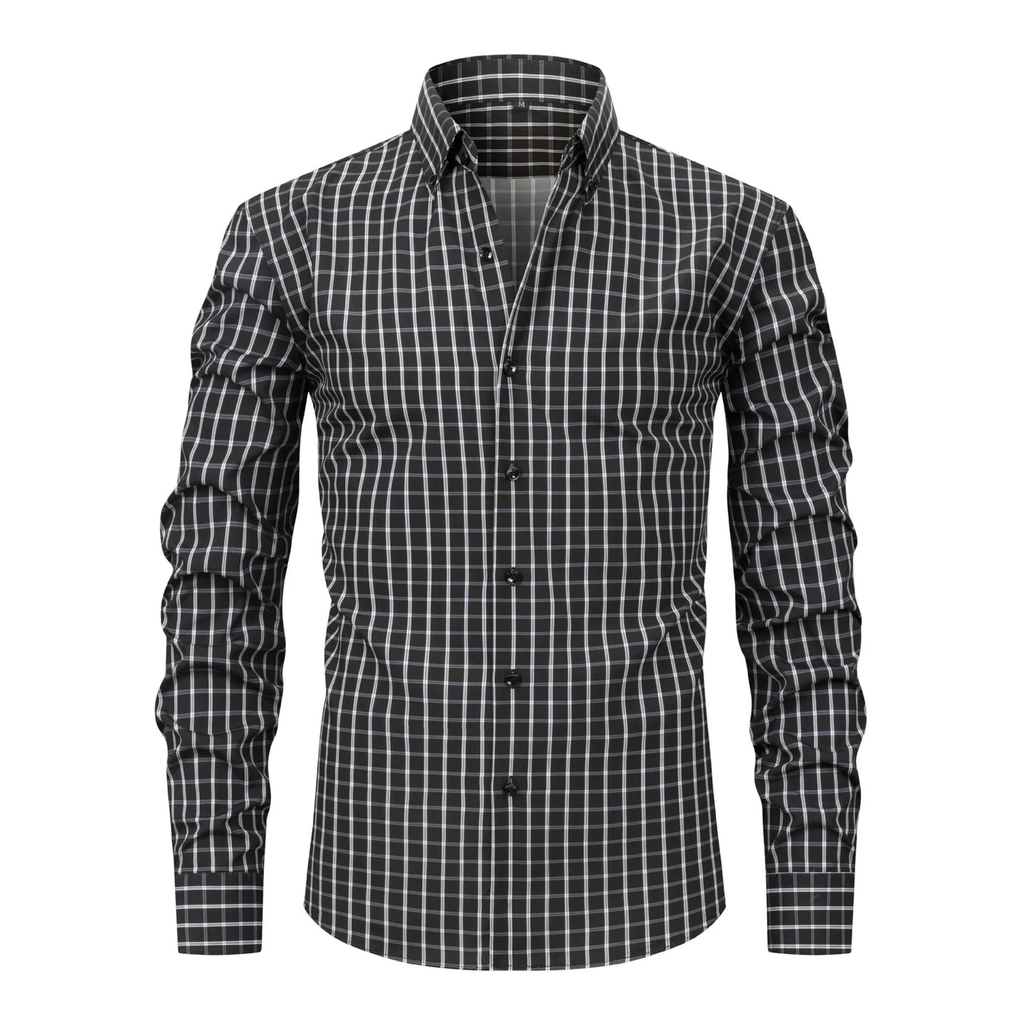 Four-sided digital printed plaid shirt
