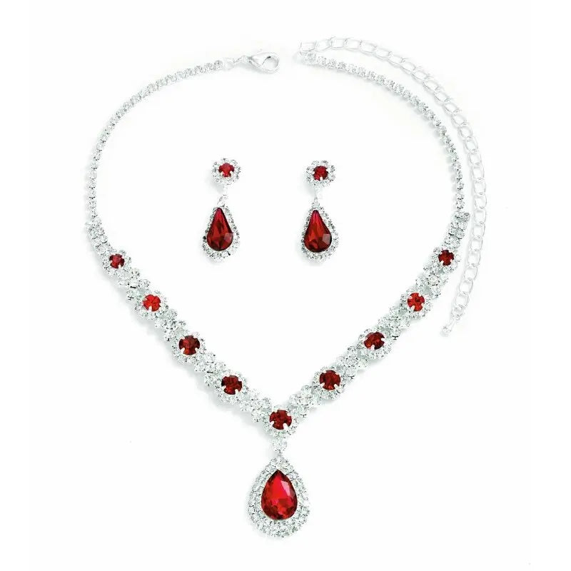 Women's Crystal Necklace and Earring Set