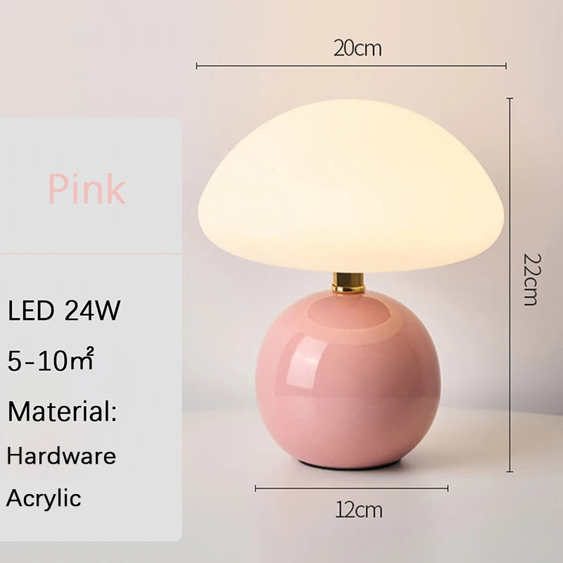 Ceramic decorative desk lamp at bedside of bedroom and room atmosphere lamp