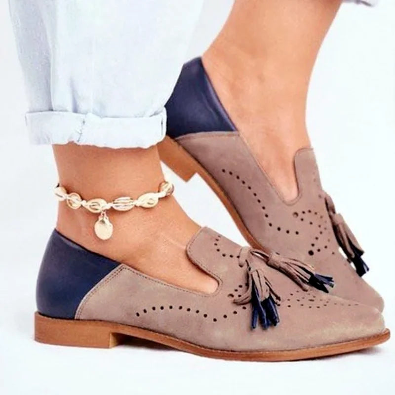 Punched Tassel Fashion Women's Single Shoes