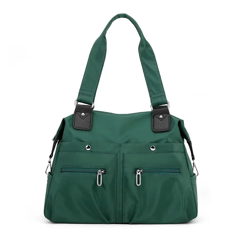 Large capacity commuter shoulder canvas bag