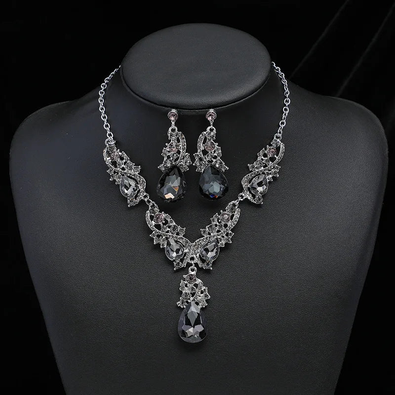 Alloy plating jewelry necklace earring set