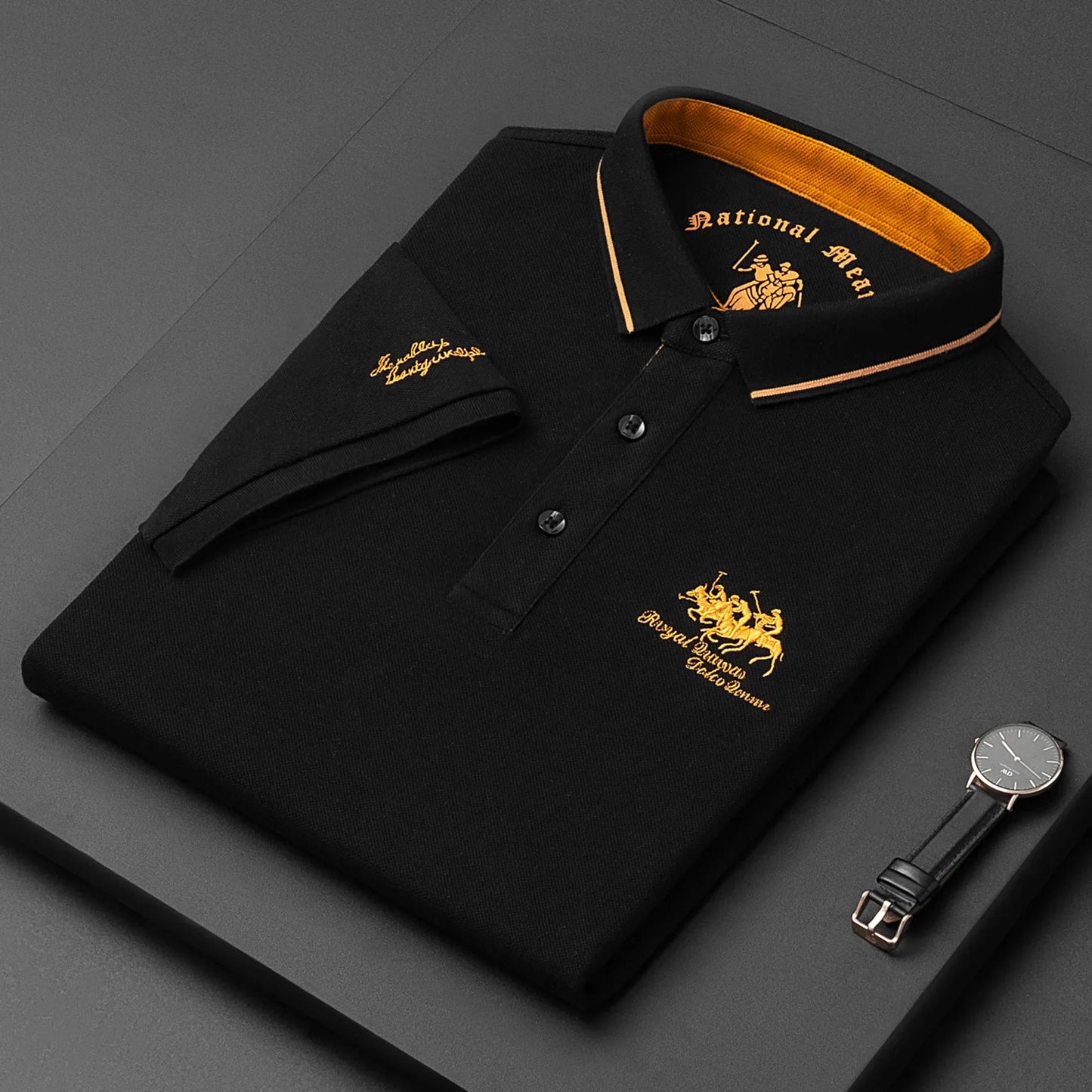 Solid embroidery POLO Shirt Casual T-shirt