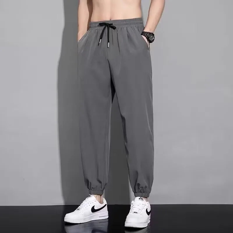 Pants Men's Summer Thin Ice Silk