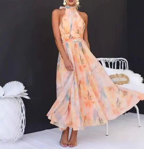 Vacation oil painting dress
