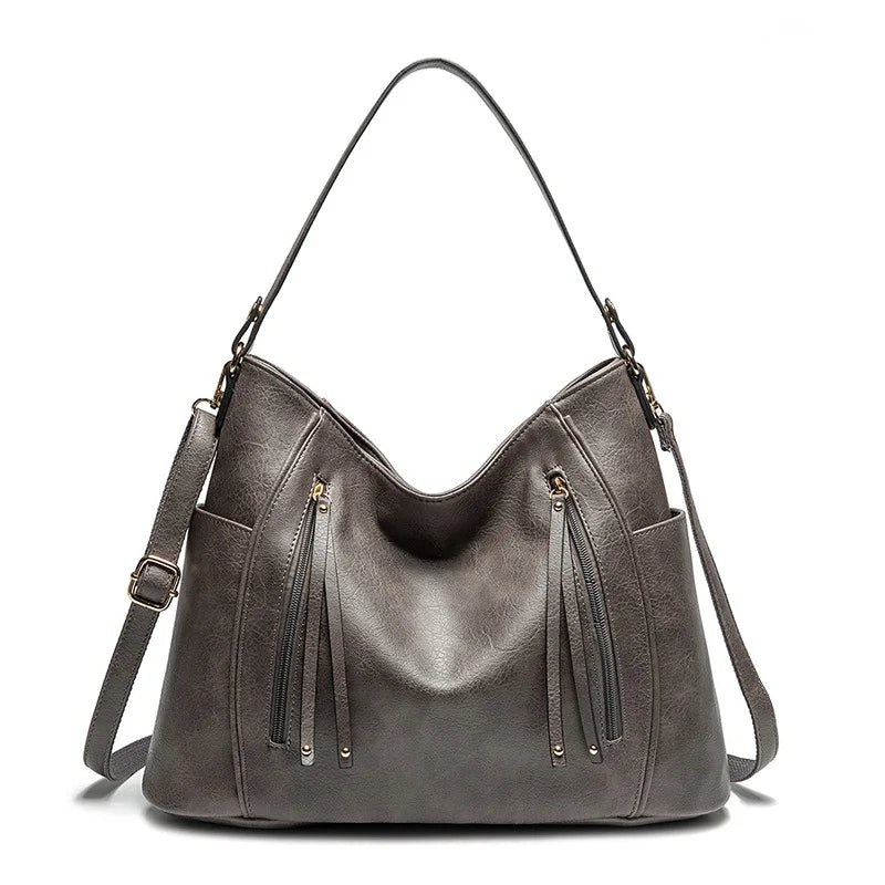 Double Zipper Tassels Women's Shoulder Bag
