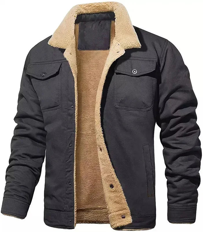 Fleece cotton work jacket