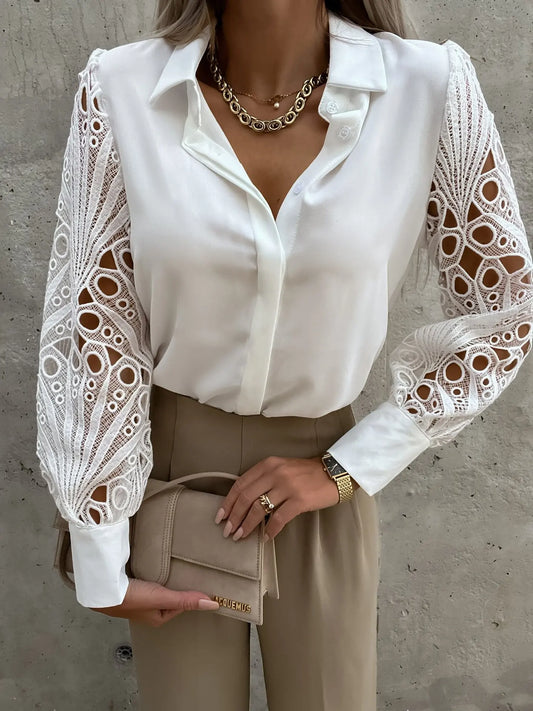 Women's Lace Patchwork Shirt
