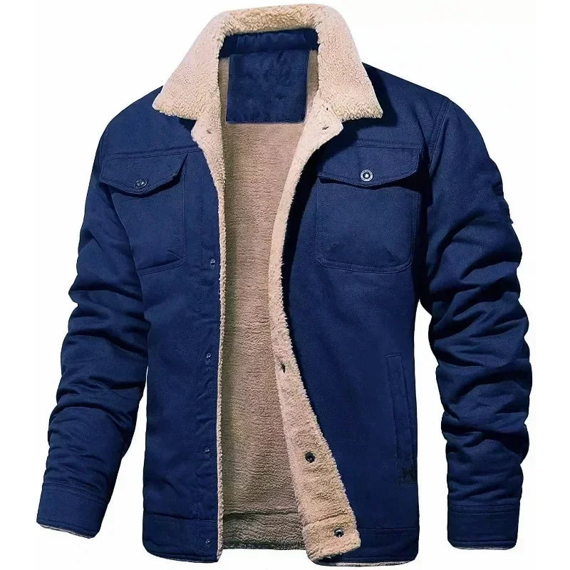 Fleece cotton work jacket