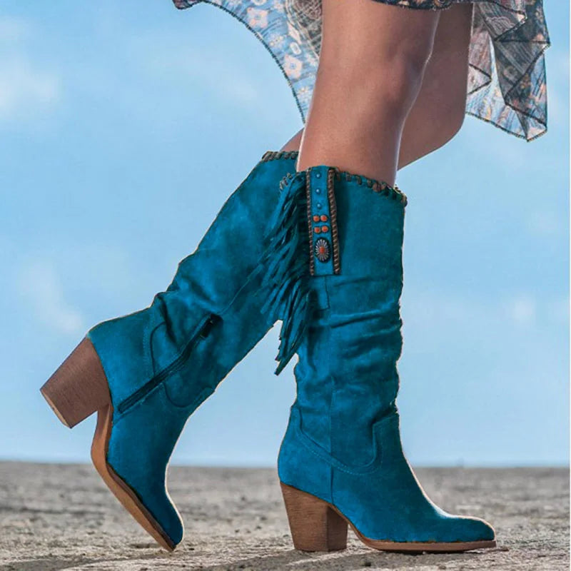 Fringed Women's Long Boots