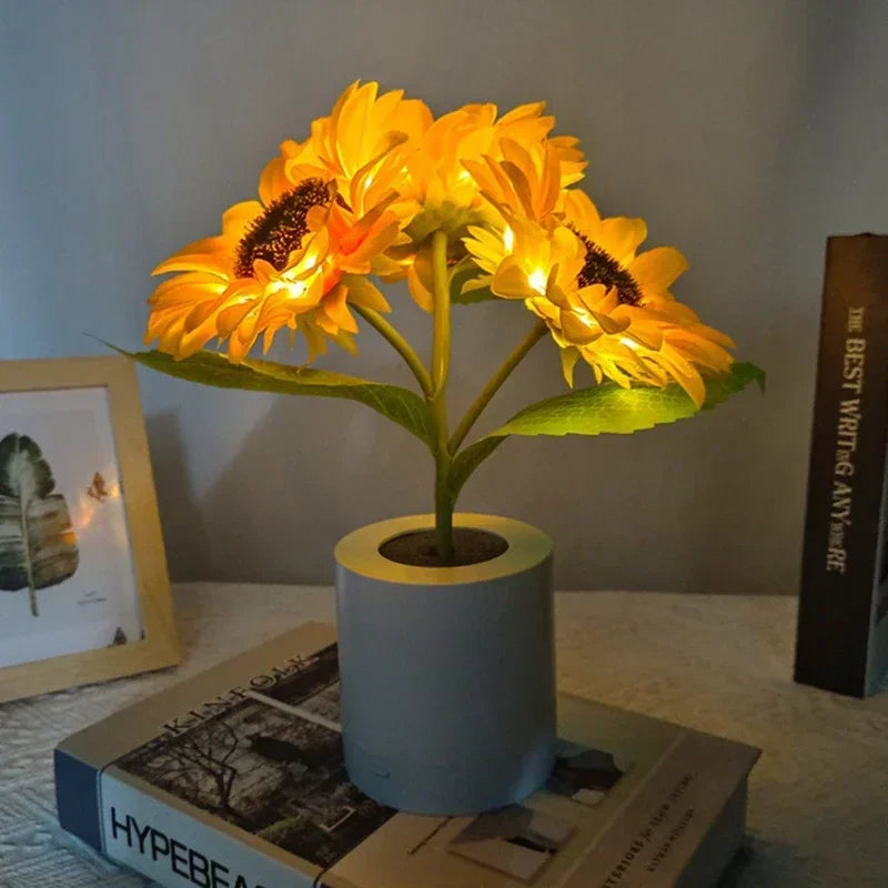 Chargeable sunflower led simulation nightlight