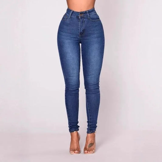 High-waisted slim pencil pants