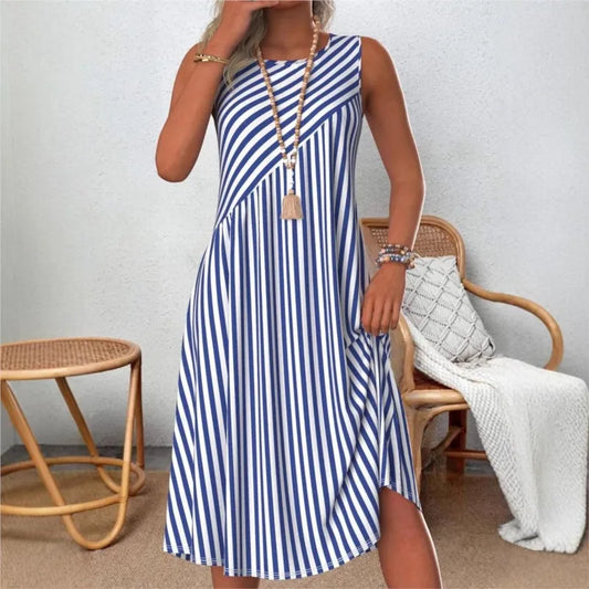 New Striped Casual Loose Dress
