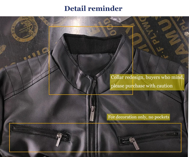 Men's Thermal Zipper Cardigan Leather Jacket